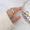Французское Люксовое Кольцо из Титановой Стали с Покрытием 18K Золотом и Искусственным Жемчугом для Женщин