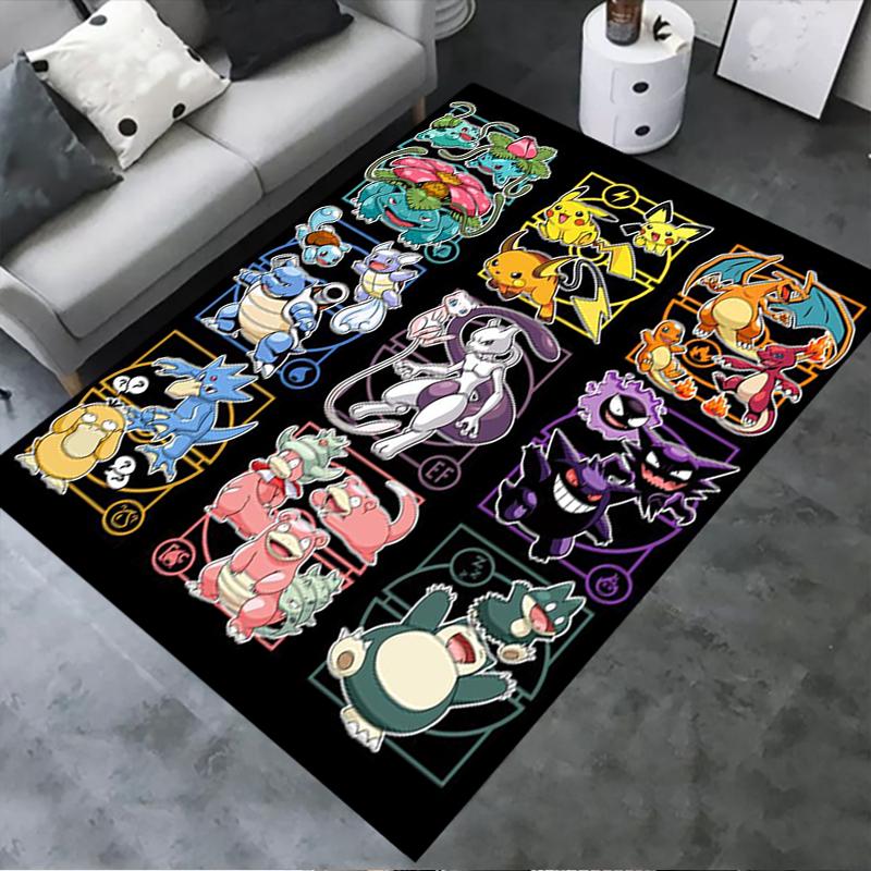 Новый ковер-коврик Pokemon 2025 для гостиной, спальни, дома, украшение дивана, детский игровой, противоскользящий коврик для пола 77