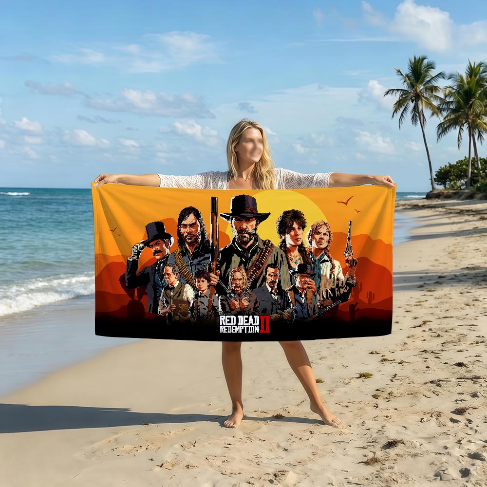 Игровое полотенце R-Red D-DeadS R-Redemption Мягкое для бассейна Подарок для путешествий Тренажерного зала Душа Кемпинга Быстросохнущее Спортивное пляжное полотенце