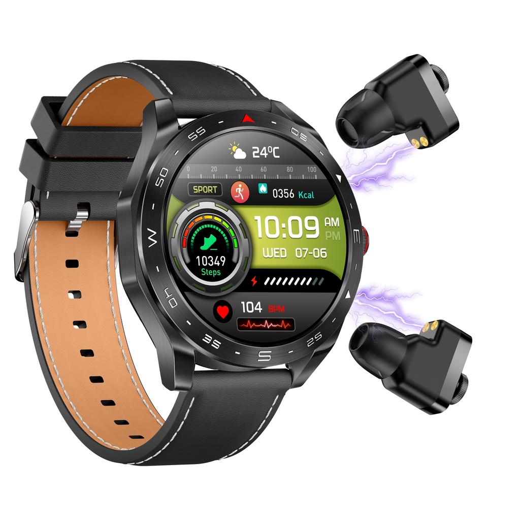 T95 2-in-1 1.52-inch IPS Screen Smart Watch Waterproof Bluetooth-compatible Call TWS Earphones