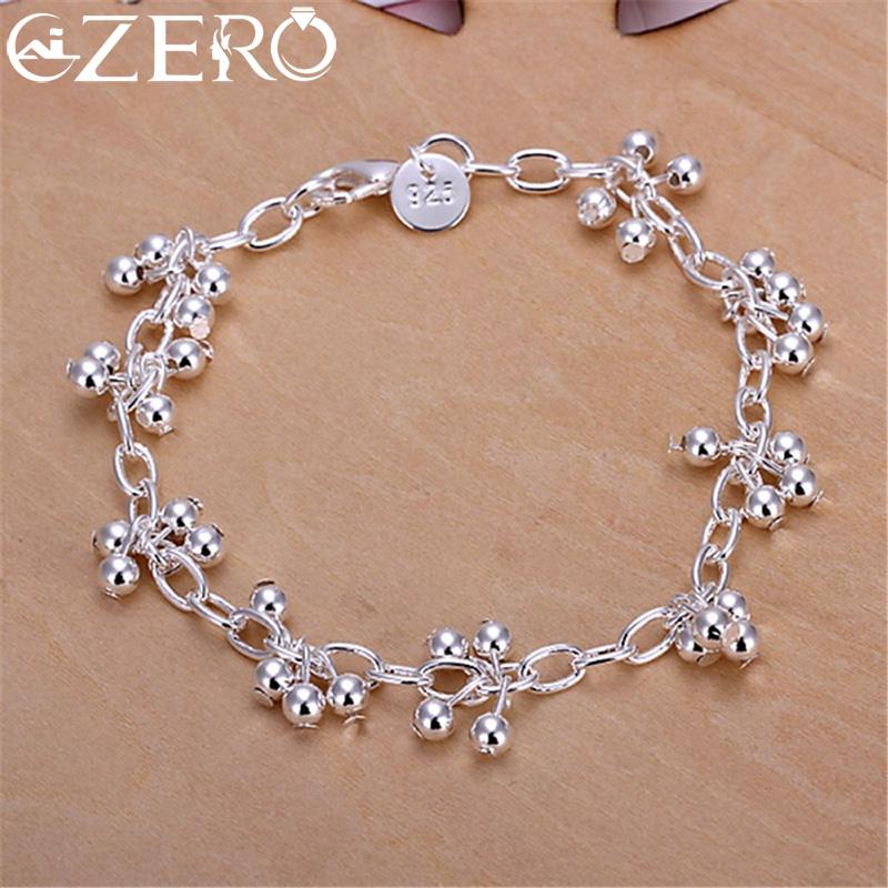 Красивые серебряные браслеты 925 пробы, красивые для свадьбы, женские браслеты-цепочки, подвески, бусины, модные, великолепные ювелирные изделия оптом