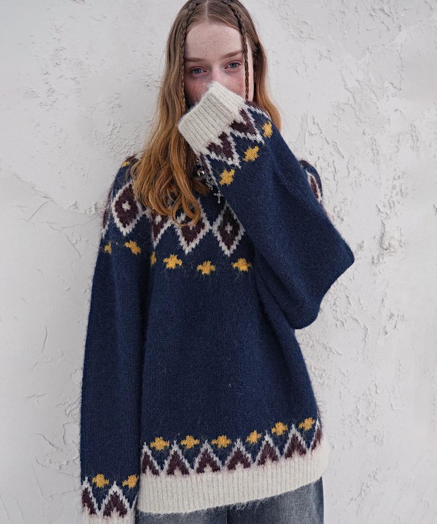 AVANDRESS Alpine Fair-Isle Knit_3Colors
