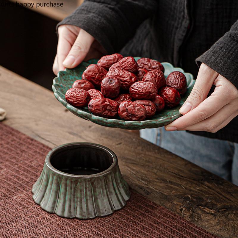 Керамическая тарелка на высоких ножках, форма для торта, тарелка для десерта, поднос для напитков, фруктовая чаша, подставка для торта, поднос для закусок, декоративные тарелки, подставка для дисплея