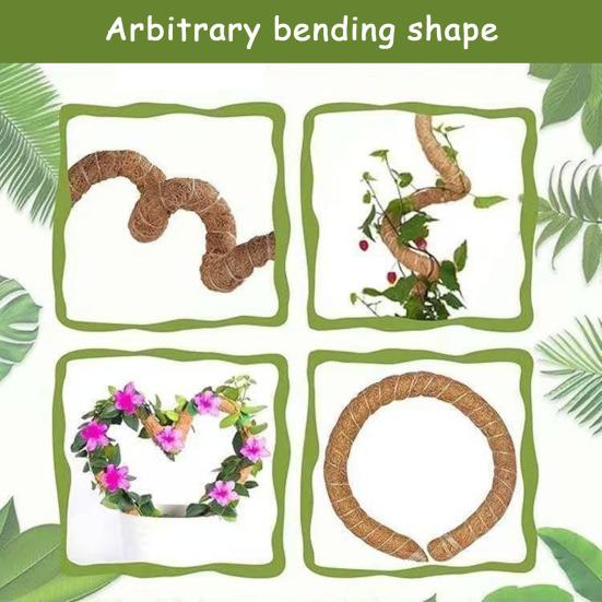 Moss Pole Kit Vertical Monstera Plant Support Coconut Fiber Support Pole Bendable Plant Stakes for Indoor Climbing Plants Home Gardening