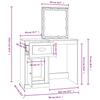 Makeup Table with LED Lights Concrete Grey 90 x 50 x 132.5 cm Engineered Wood