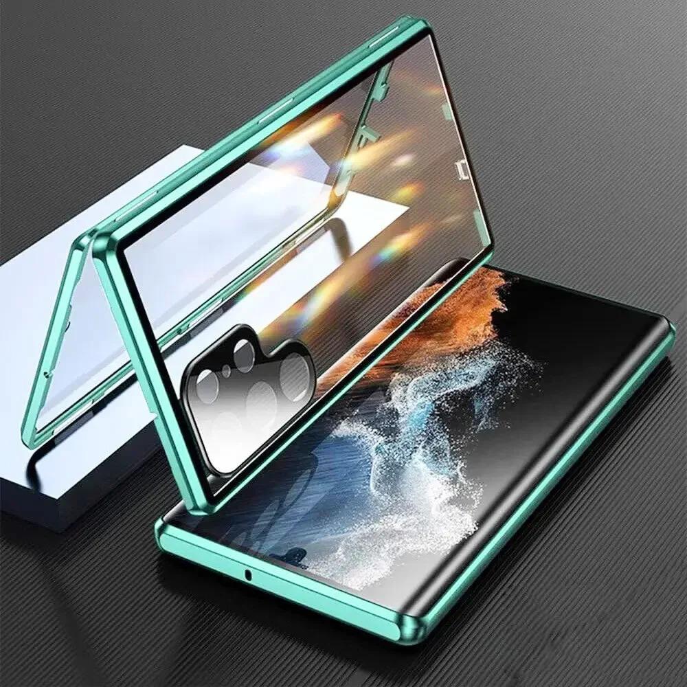 Magnetic Case for Xiaomi 15/ 15Pro/ Ultra/ 15T with Metal Frame Phone Bumpers Double Sided Tempered-Glass Full Lens Protection Cover