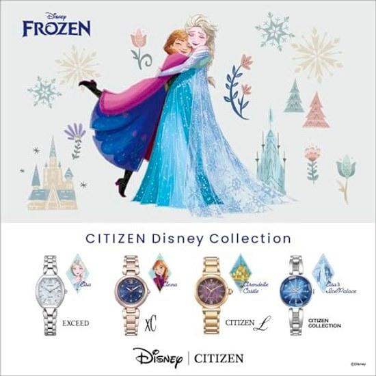 Женские наручные часы CITIZEN L EM1079-89W Коллекция Disney Замок Эренделл водонепроницаемые лимитированная модель теплый золотой