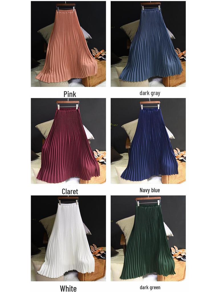 Юбка плиссе большого размера с высокой талией в корейском стиле для женщин
