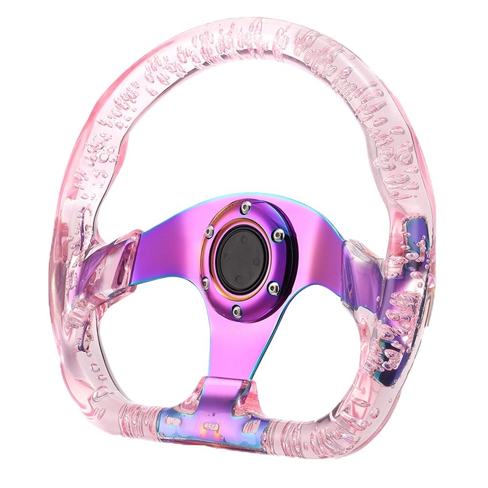 D-образный прозрачный акриловый руль для автомобиля, плоский руль с 3 спицами, универсальный спортивный гоночный классический стиль, 32 см