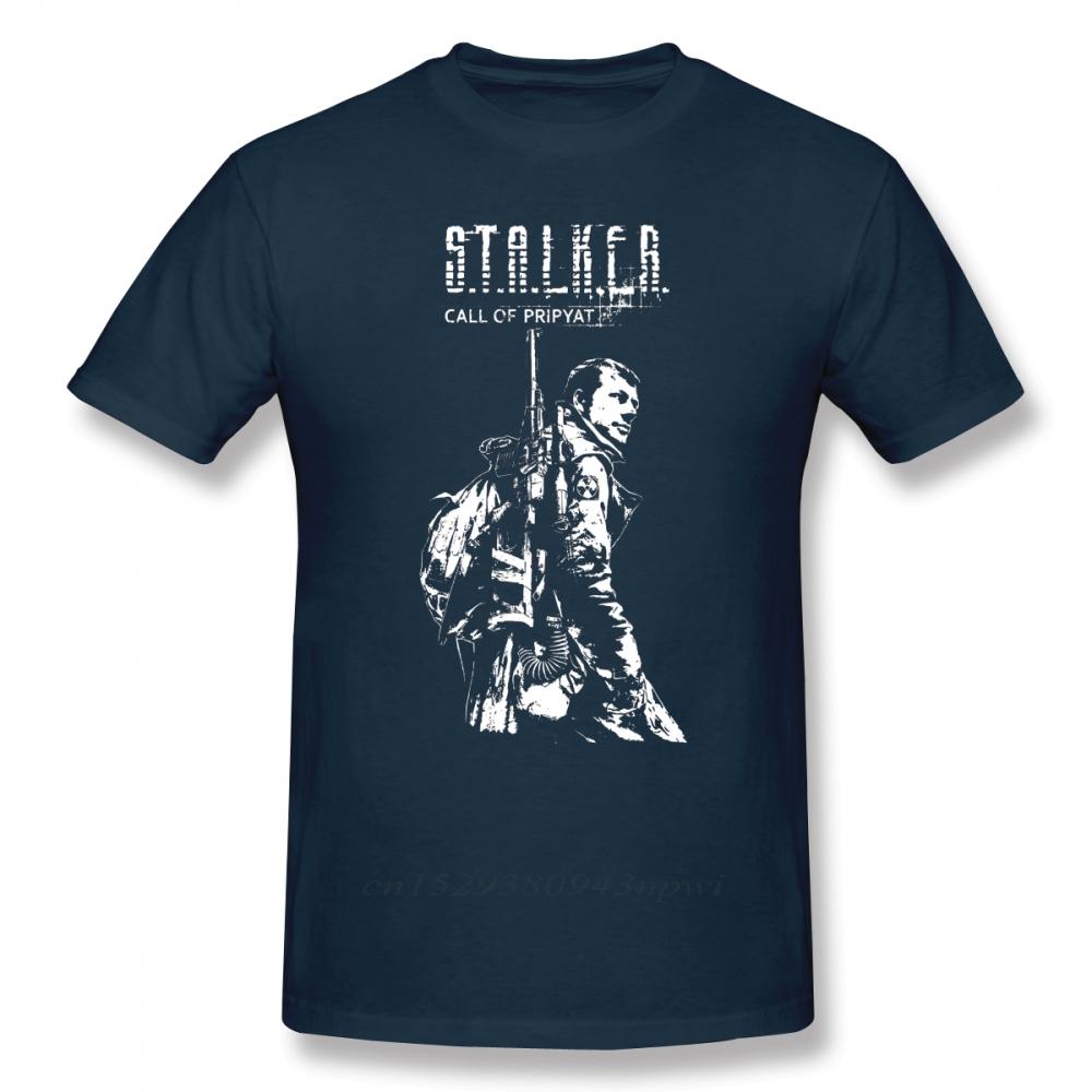 Игровая футболка Stalker Stalker COP Белая футболка 100% хлопок Мужская футболка Принт Повседневная с коротким рукавом Большой размер Потрясающая футболка