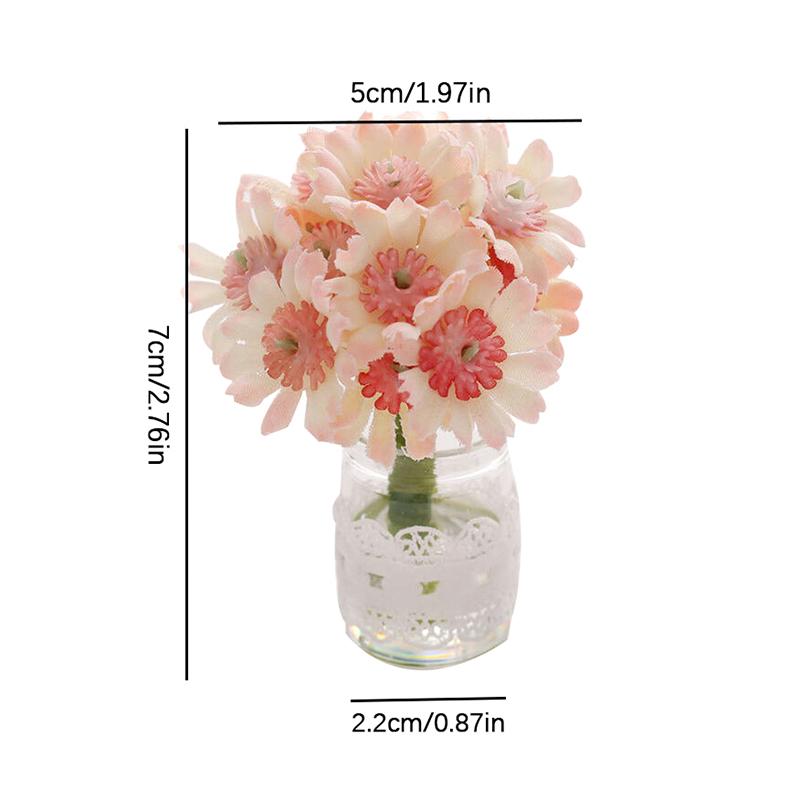 1:12 кукольных хризантем ваза для цветов в горшке модель кукольного домика миниатюрное украшение для дома микросцена цветочная композиция