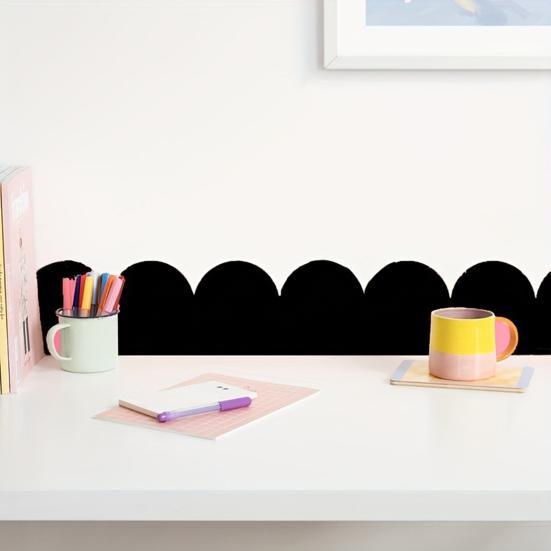 2Pcs Scalloped Wood Border Trim Wall Decoration Adhesive DIY Cabinet Shelf Door Window Frame Scalloped Edge Decorative Wood Strips