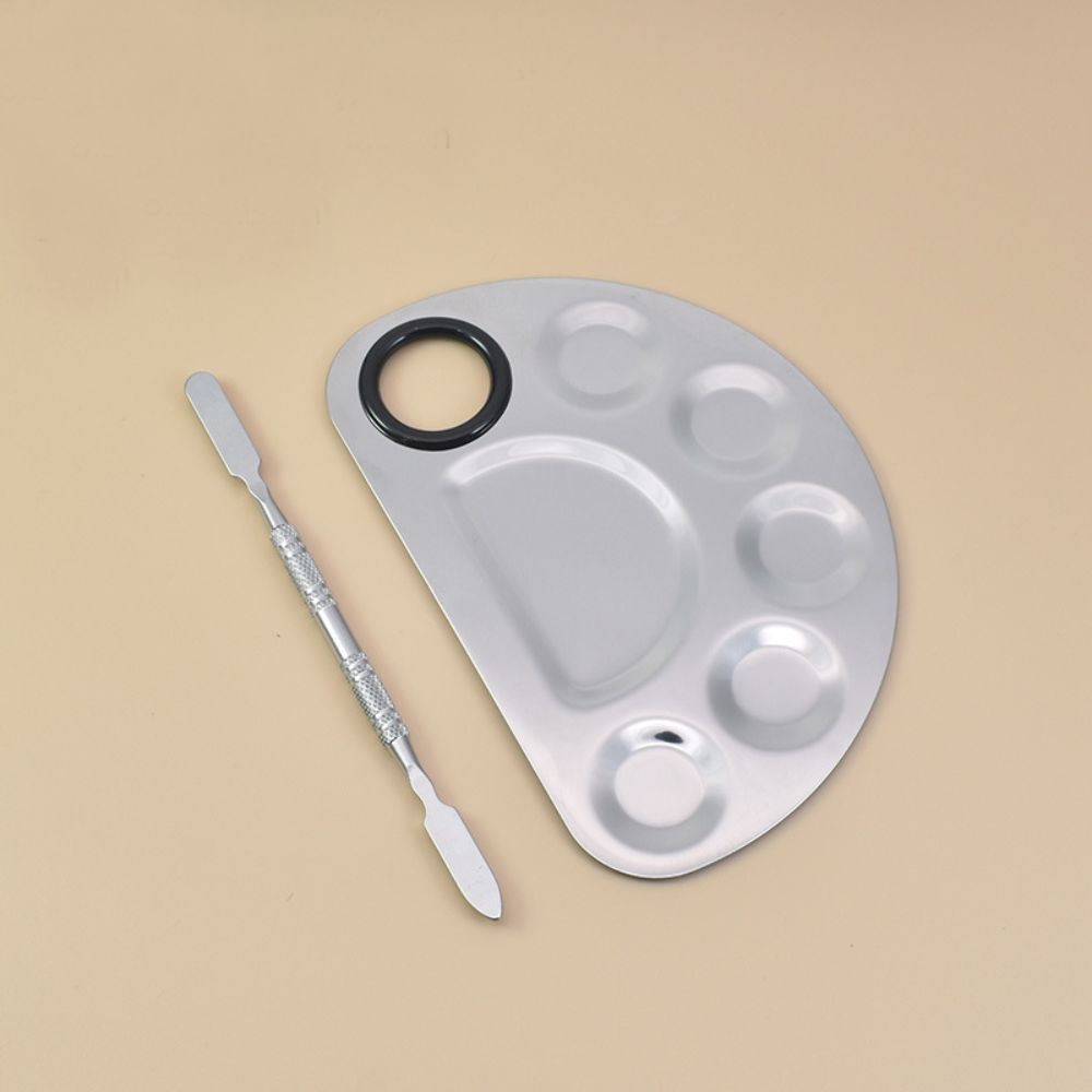 Portable Makeup Color Palette Stainless Steel Foundation Eyeshadow Mixer Palette
