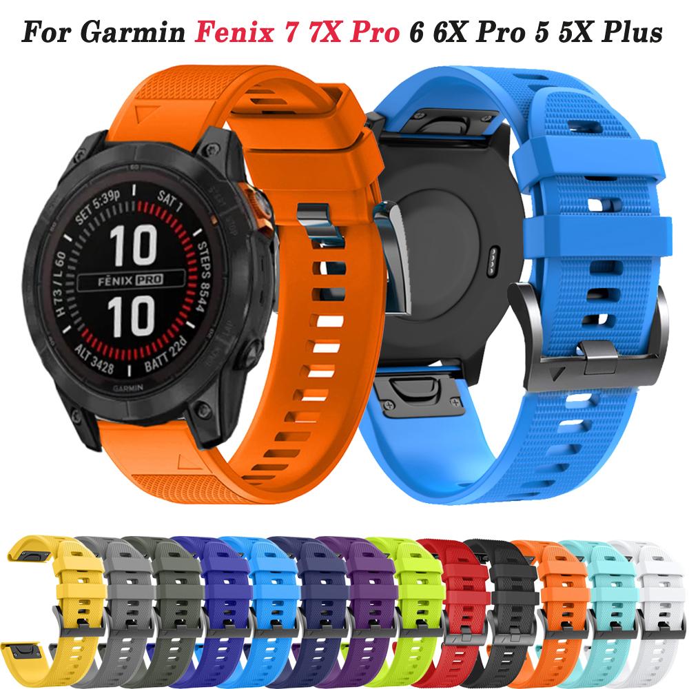 22 мм 26 мм Ремешок QuickFit для Garmin Fenix 7 7X Pro 6 6XPro 5 5X Plus Умные часы Силиконовый браслет Ремешок для часов Ремешок с быстрым снятием