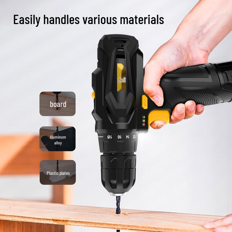 Deli Cordless Drill & Screwdriver Tool Kit