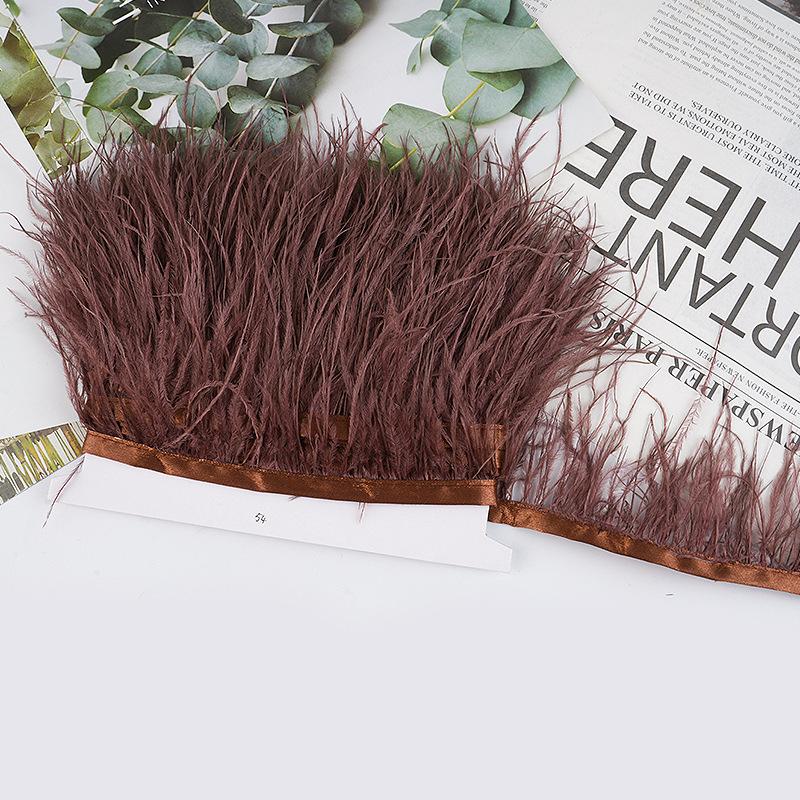 8-10Cm Ostrich Feather Wedding Dress Diy Performance Clothing Accessories Feather Tassel Including Webbing