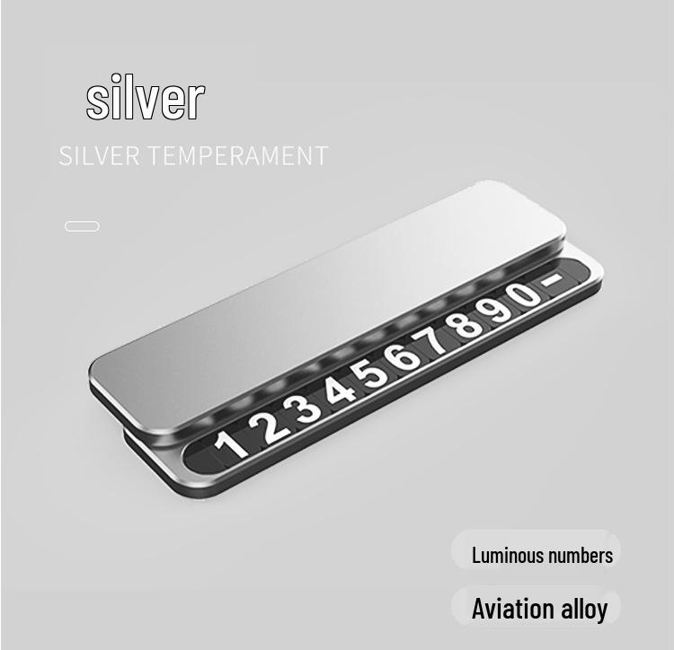 Роскошная временная парковочная табличка с алюминиевой пластиной для номера телефона для салона автомобиля