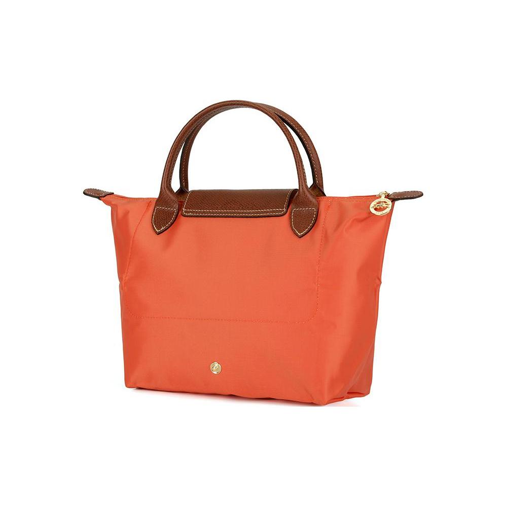 Longchamp Сумка-пельмень Le Pliage из полиамидной канвы с кожаными деталями, маленькая, женская, оранжевая