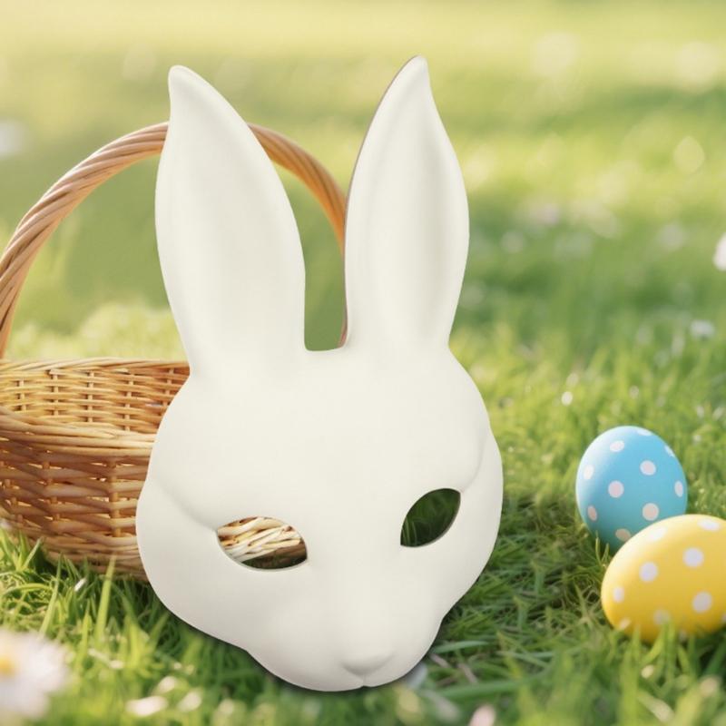 Премиальная Белая ПУ Маска Кролика Для Взрослых Подростков Костюмированные Вечеринки Пасха Хэллоуин Карнавалы Регулируемая Удобная Резинка