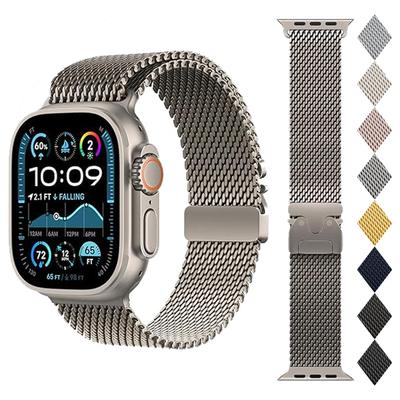 Миланская петля из сетки для ремешка Apple Watch 49 мм 46 мм 45 мм 44 мм 42 мм Металлический ремешок из нержавеющей стали для iWatch Series 10 9 8 7 Ultra 2