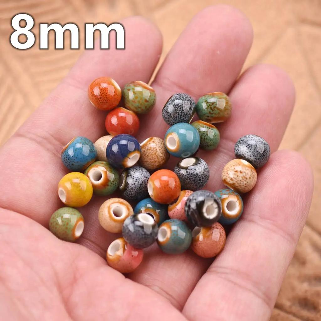 Круглые Случайные Смешанные 6мм 8мм 10мм 12мм 14мм Керамические Фарфоровые Свободные Бусины Лот для Материалов для Изготовления Ювелирных Изделий DIY Поделки Фурнитура Креативные Бусины