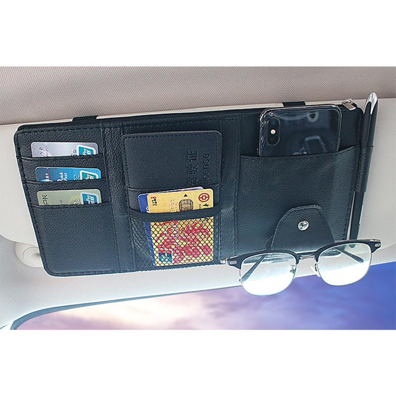Автомобильный Стайлинг, органайзер для козырька, авто солнцезащитный козырек, сумка для хранения, автомобильный органайзер, держатель для солнцезащитных очков, органайзер для карт, карманная ручка для билетов