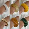 Gold Irregular Wide Bracelet Smudging Retro Hand Ring Temperament Acrylic Bangle Women