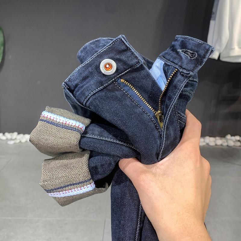 Weiha мужские эластичные джинсы, мужские корейские свободные маленькие прямые брюки-трубы, мужская одежда, белые повседневные брюки