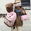 Girl Flower Printed Primary Junior High University Bookbag Lunch Bag Pencil Case 3pcs Backpack Sets Youth School Backpacks