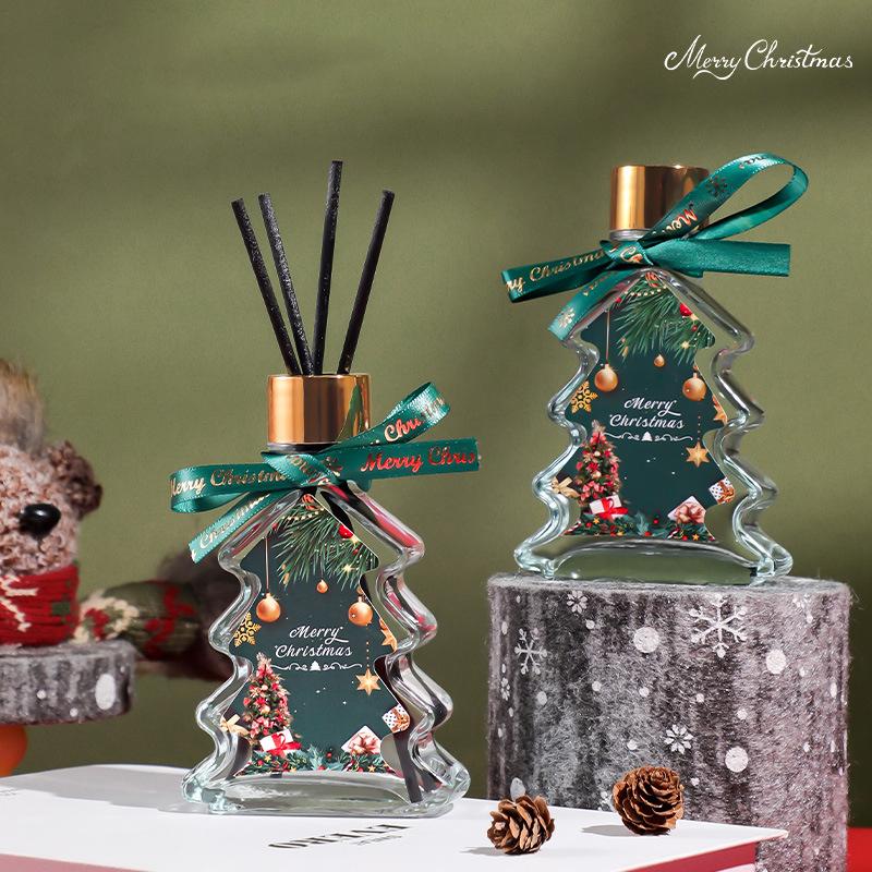 1PC Glass Home Aromatherapy Indoor Flameless Long-lasting Fragrance Souvenir Christmas Tree Ornament Gift Box Fresh