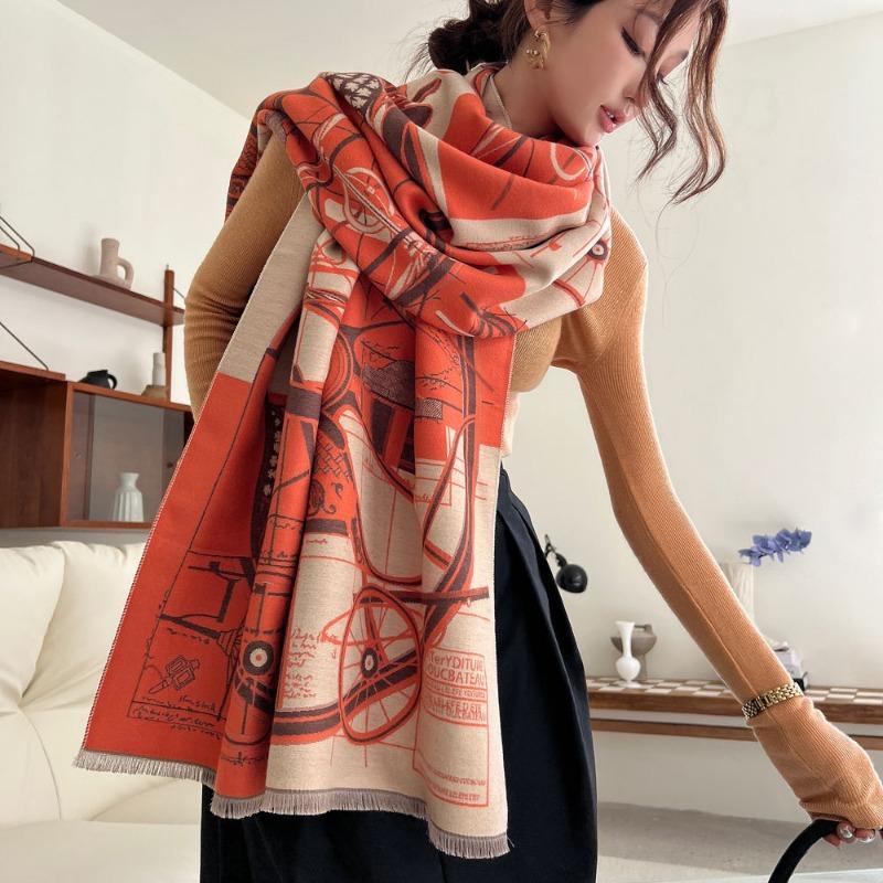Versatile Thickened Scarf Women's Autumn and Winter New Galaxy Dreaming Jacquard Shawl Premium Sense External Warm Scarf