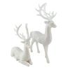 2/4Pcs Christmas Reindeer Statue Standing Sitting Elk Silhouette Figurine Deer Sculpture Home Office Desktop