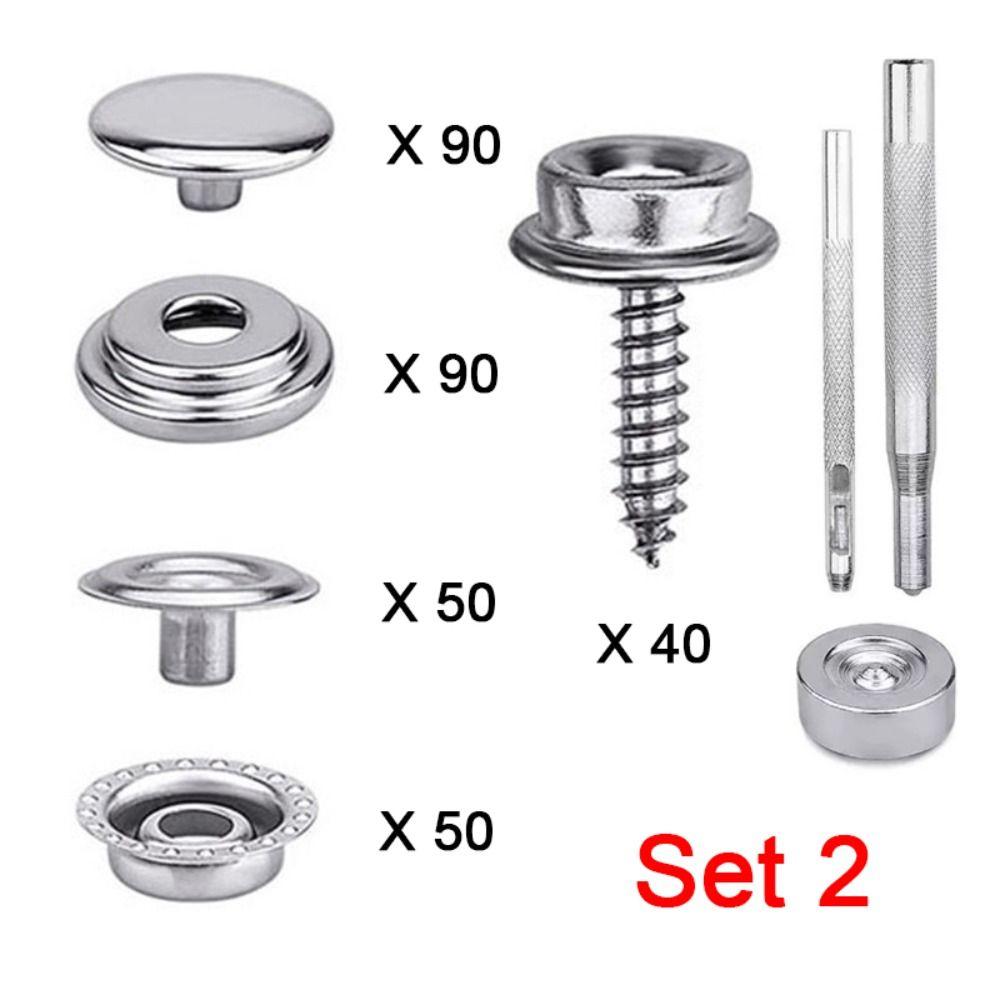 Кнопка-защелка из нержавеющей стали, размер 15 мм (3/8 дюйма), с инструментом для установки кнопок на брезент, застежка-кнопка морского класса, для изготовления палаток