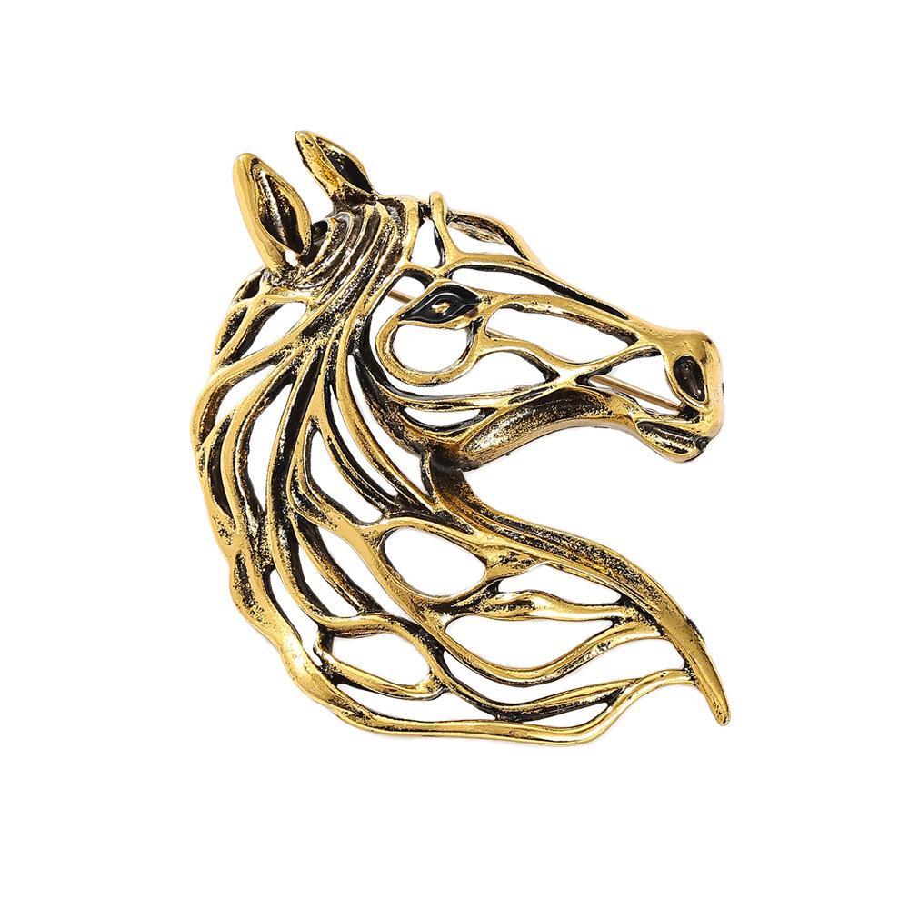 Year of the Horse brooch high-end sense light luxury niche high-end pin zodiac horse brooch jewelry men's blazer accessories