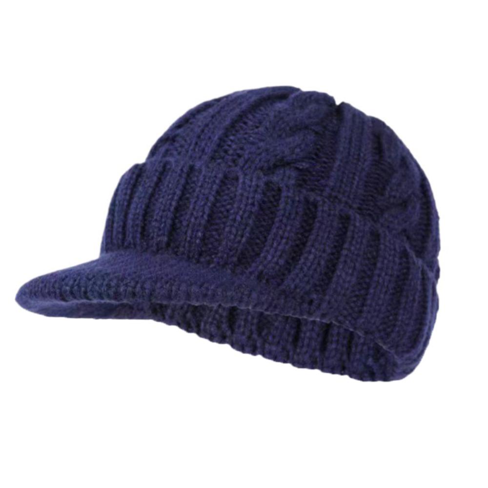 Plush Men Peaked Cap Thermal Winter Men Hat Simple Woolen Knitted Hat Winter