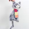 Плюшевая игрушка кошка с шарфом 28 см Мягкий полиэстер Коллекционная Домашний декор Для детей и взрослых