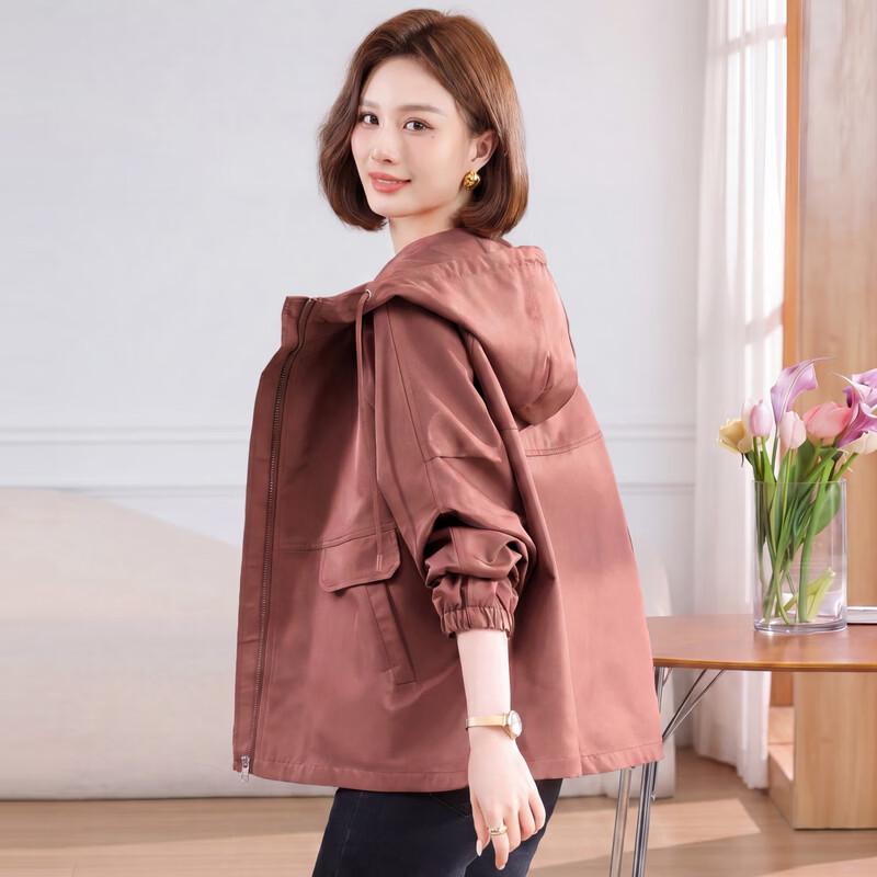 Yalu Women's Casual Hooded Spring and Autumn Windbreaker