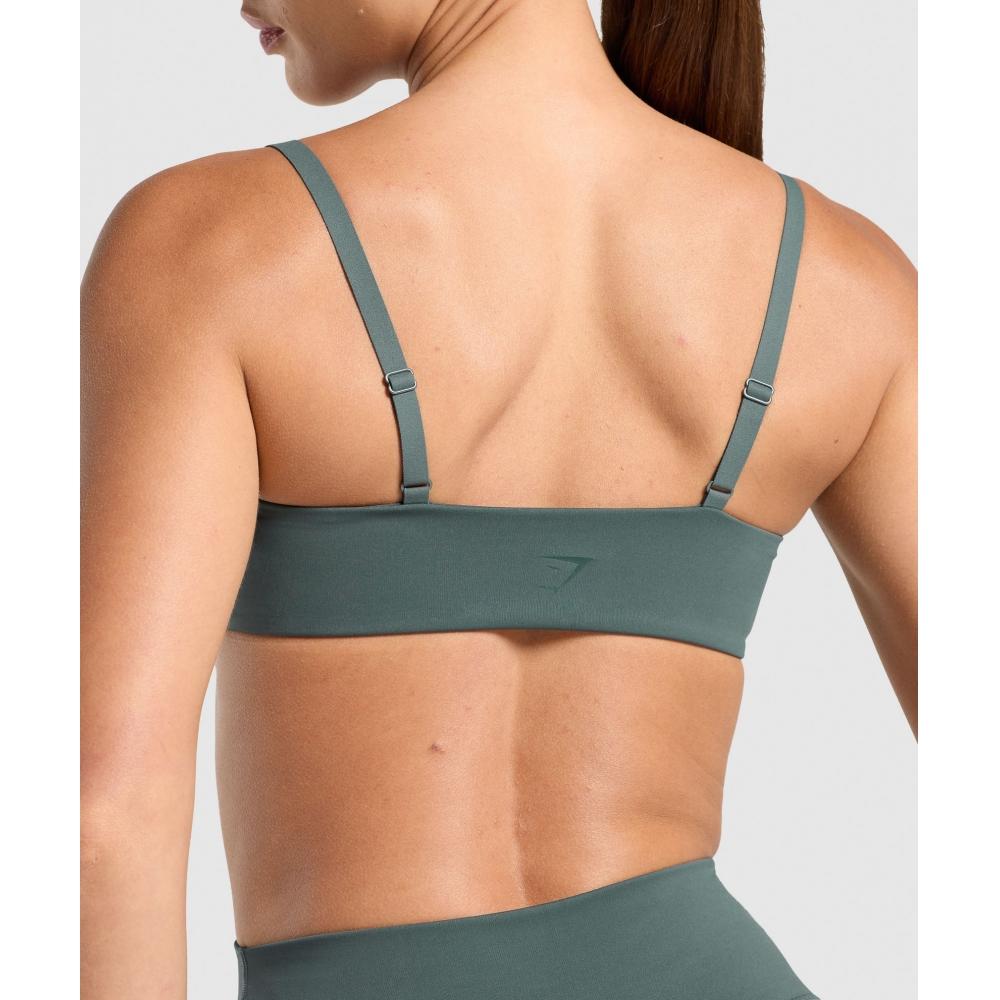 Gymshark Спортивный бюстгальтер Elevate Ruched Slate Teal B3b3e Tbnh