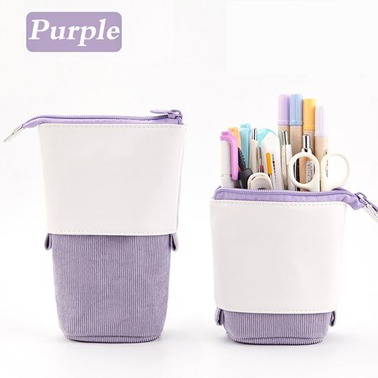 Портативная ручка-карандаш телескопический держатель большой емкости канцелярские принадлежности школьный пенал на молнии телескопическая вельветовая сумка для ручек из искусственной кожи косметичка