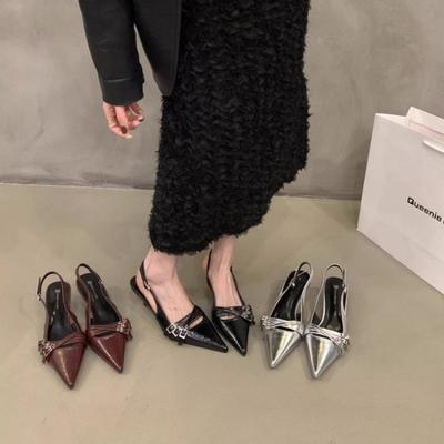 Новые босоножки на высоком каблуке Женская обувь Новые летние туфли Острый носок Женская обувь для вечеринок Модные пряжки Женские туфли на каблуках Zapatos Mujer