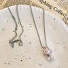 Cute Cartoon Flocked Bear Pendant Necklace Women's Accessories Light Luxury Niche Collarbone Chain Versatile High-end Sweater Chain