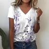 Summer Women Short Sleeve V-neck Oversized T-Shirt for Women White Fashion Ladies T-shirt 3d Dragonfly Print Top Casual Clothes