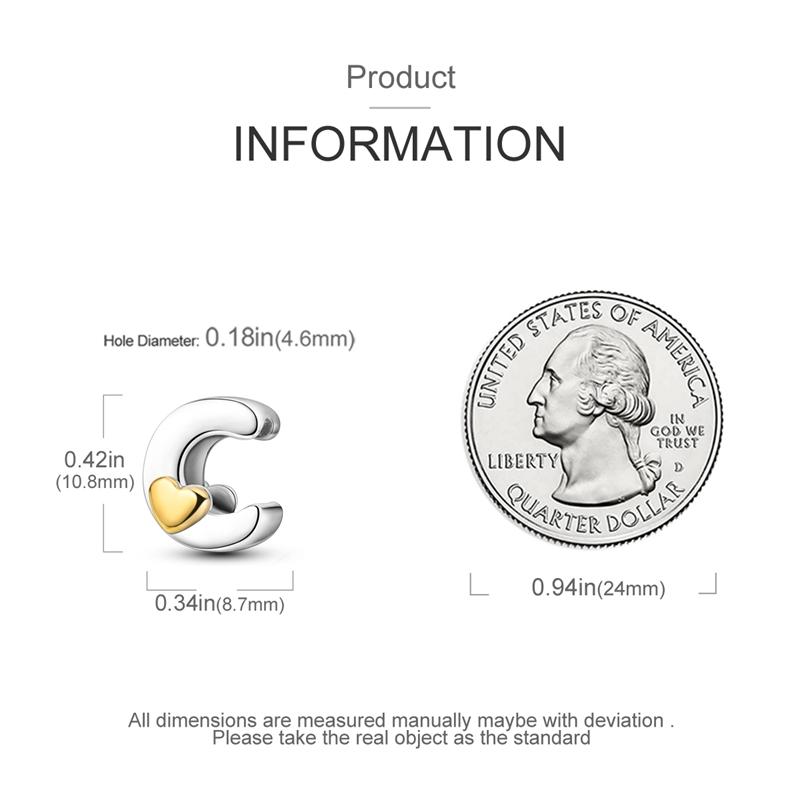 Шармы Оригинальные Сердце Серия Английский Алфавит Бусина Подходит для Браслетов Ожерелье Женский Шарм Медь Роскошь Сделай Сам Ювелирные Изделия Подарки