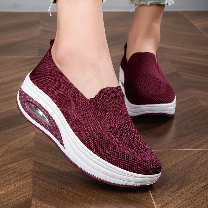 Women’s Black Running Sneakers Casual Red Sport Shoes Coffee Thick Sole Height Increase Platform Shoes Over Sized