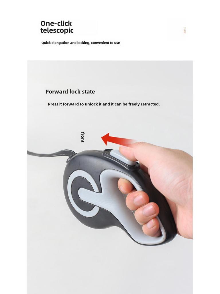 Светоотражающий выдвижной поводок для собак с резиновым покрытием для использования на открытом воздухе