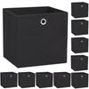 Storage Box - vidaXL - 10 Pcs - Non-woven Fabric - 32x32x32 Cm - Black