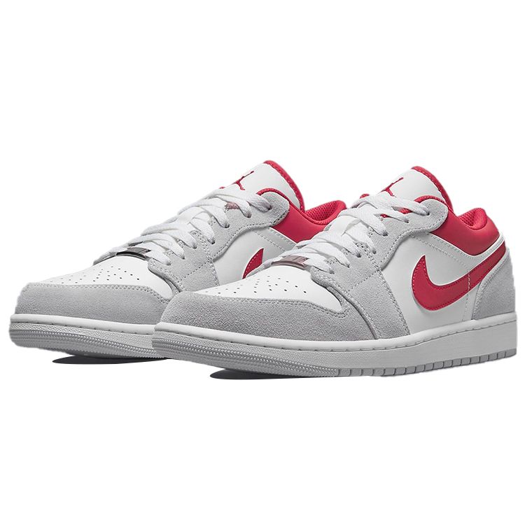 Air Jordan 1 Low SE Light Smoke Grey Gym Red Кроссовки унисекс Белые DC6991-016