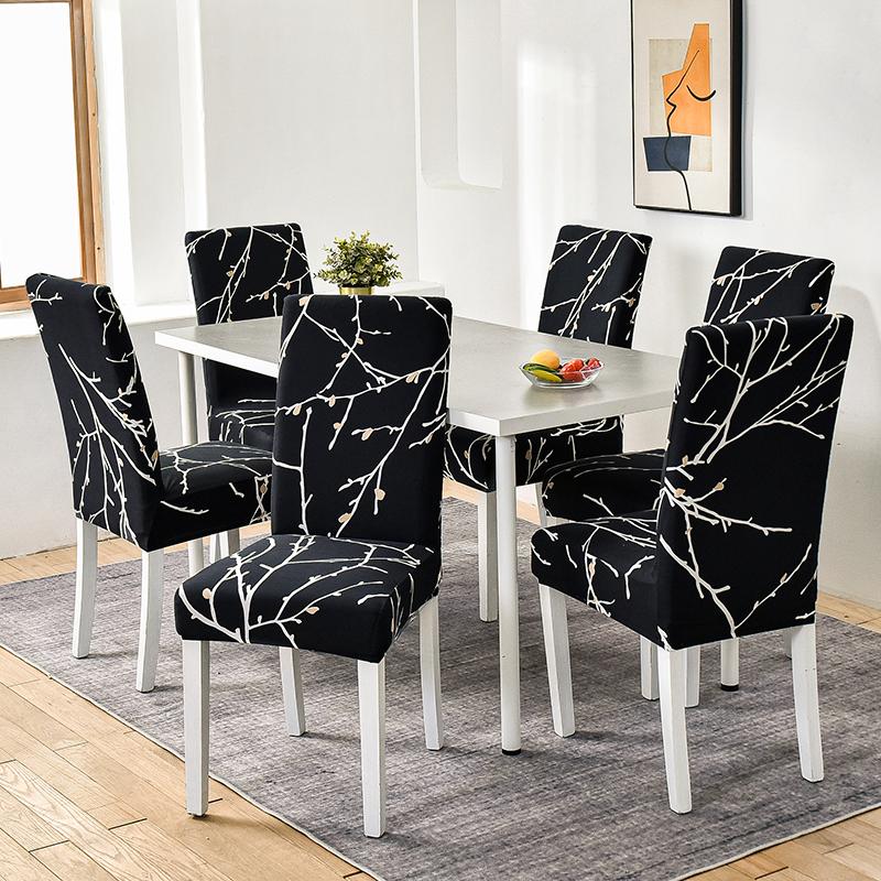 Universal Elastic Dining Chair Cover Anti Dirty Slipcover Removable Seat Protector for Living Room Kitchen Wedding Banquet Party