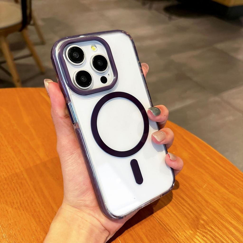 Для IPhone 16 Promax Магнитный чехол для телефона для Apple 15 Высокая прозрачность для Samsung S24ultra Контраст цветов Противоскользящий край