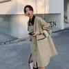 Пальто-тренч цвета хаки для женщин средней длины на раннюю весну и осень, новое маленькое пальто в корейском стиле